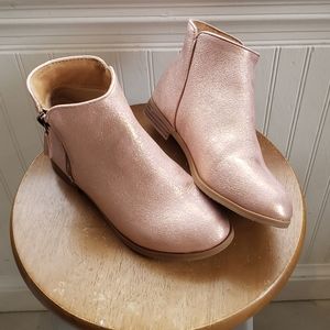 Cat & Jack Girls Pink Shimmer Boots Booties Size 3
